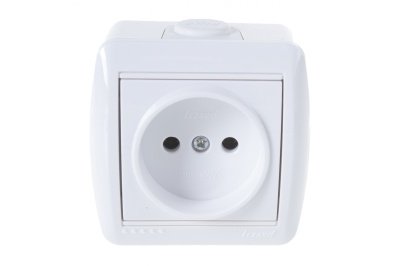 Изображение товара Розетка 1 местная LEZARD Ната белая б/з керамика в Миди Лтд