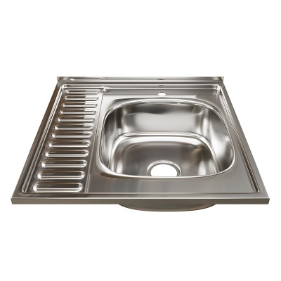 Изображение товара Мойка 60*60 накладная правая 0,6/160 с сифоном  ХХХ в Миди Лтд