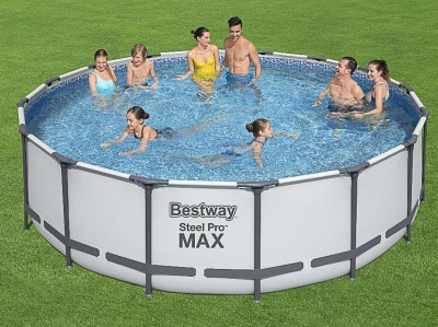 Изображение товара Бассейн каркасный с фильтр-насосом, лестницей и чехлом BESTWAY 488*122см 5612Z в Миди Лтд