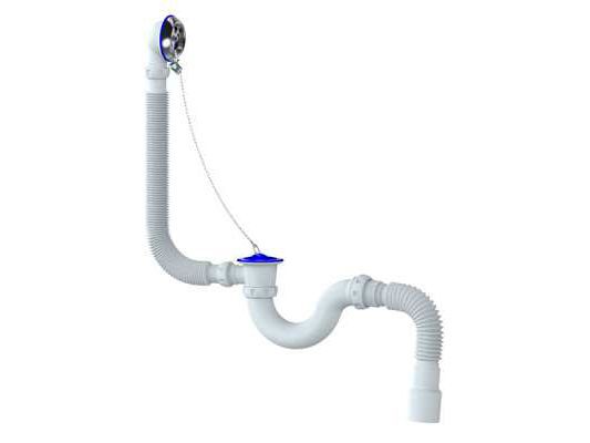 Изображение товара Сифон для ванны Unicorn 40/50 с нержавеющим выпуском и переливом S32 в Миди Лтд