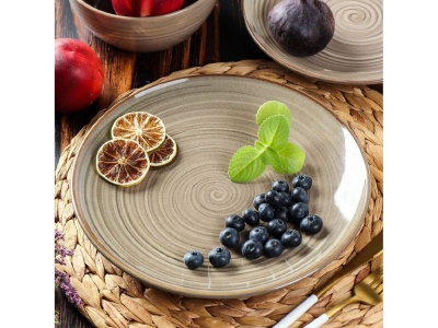 Изображение товара Тарелка обеденная керамика круглая 26см Daniks Verde бежевая (4шт/уп) Х в Миди Лтд