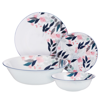 Набор посуды MILLIMI Лия опаловое стекло 13 предметов суповая тарелка 4шт, десертная тарелка 4шт,  - фото в Миди Лтд Изображение товара Набор посуды MILLIMI Лия опаловое стекло 13 предметов суповая тарелка 4шт, десертная тарелка 4шт,  в Миди Лтд