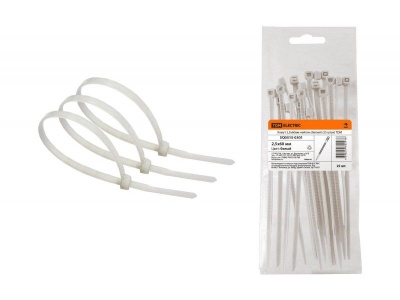 Хомуты нейлоновые белые 60х2,5мм (25шт/уп) TDM - фото в Миди Лтд Изображение товара Хомуты нейлоновые белые 60х2,5мм (25шт/уп) TDM в Миди Лтд