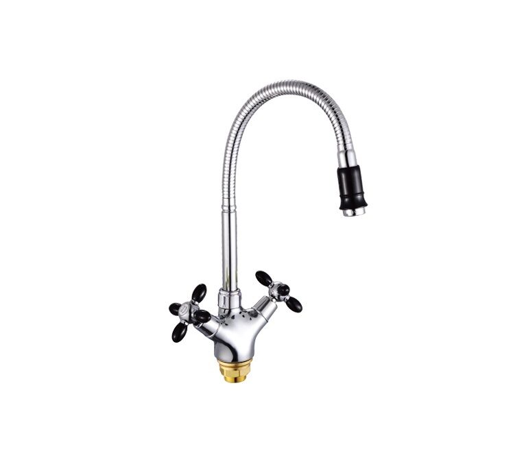 Изображение товара Смеситель для кухни гибкий излив гайка черный ХХХ в Миди Лтд