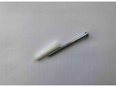 Изображение товара Набор белый дюбель 8х45+шуруп 5х70 п/кругл. оцинк.(3шт/уп)  Х в Миди Лтд