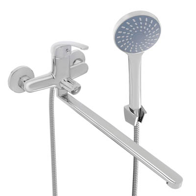 Изображение товара Смеситель для ванны СоюзКран с душем прямой излив 35см керам картридж 35мм хром цинк SK08-Р109 в Миди Лтд