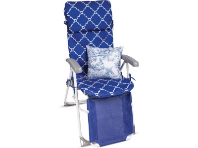 Изображение товара Кресло-шезлонг со съемным матрасом и подушкой Haushalt 820x590x1160 синее в Миди Лтд