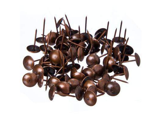 Изображение товара Гвозди мебельные усиленные 100гр (уп-167шт) Медь в Миди Лтд