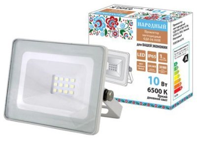 Прожектор светодиодный 10Вт TDM Народный СДО 04-010Н белый 6500K IP65 - фото в Миди Лтд Изображение товара Прожектор светодиодный 10Вт TDM Народный СДО 04-010Н белый 6500K IP65 в Миди Лтд