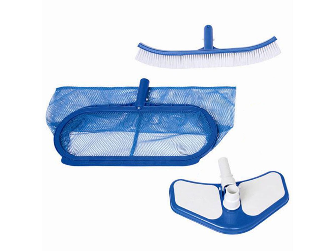 Изображение товара Комплект для чистки бассейна Delux сачок щетка вакуумная насадка INTEX 29057 (3шт/кор) в Миди Лтд