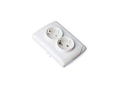 Изображение товара Розетка двухместная без зазем.белая           ХХ в Миди Лтд