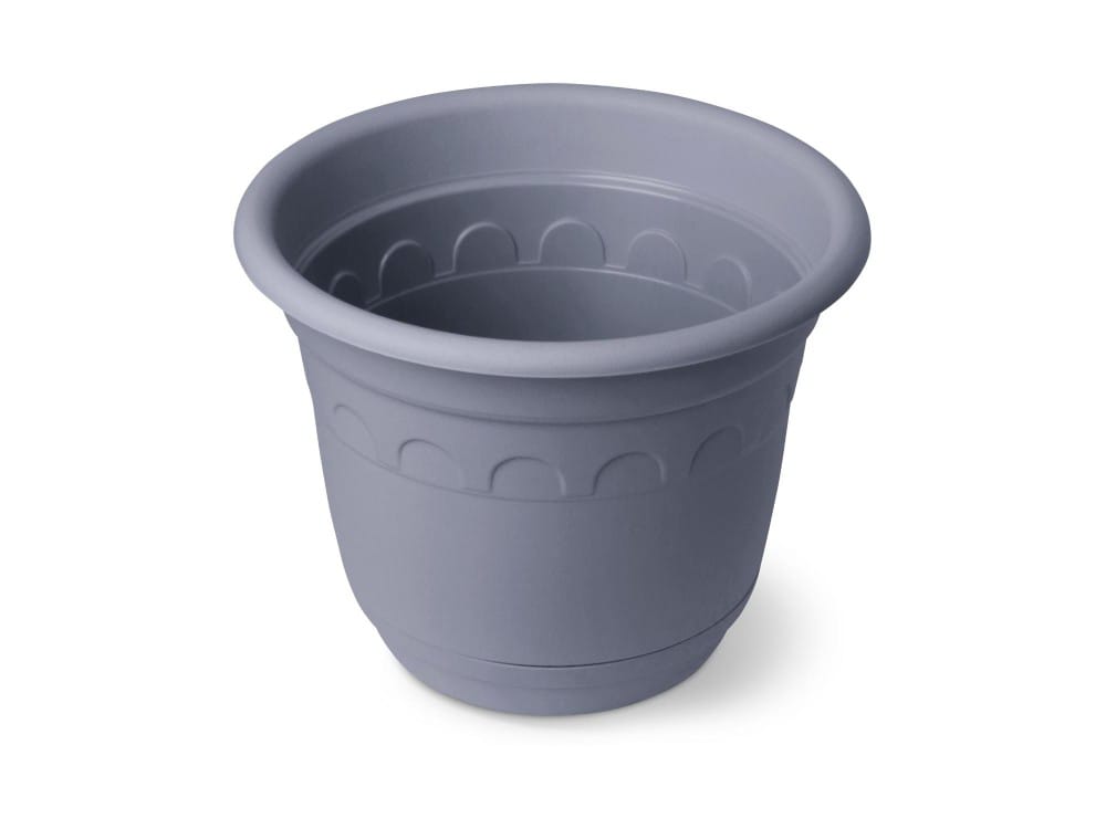 Горшок КОЛЫВАНЬ с поддоном d26см 6,7л серый (12шт/уп) - фото в Миди Лтд Изображение товара Горшок КОЛЫВАНЬ с поддоном d26см 6,7л серый (12шт/уп) в Миди Лтд