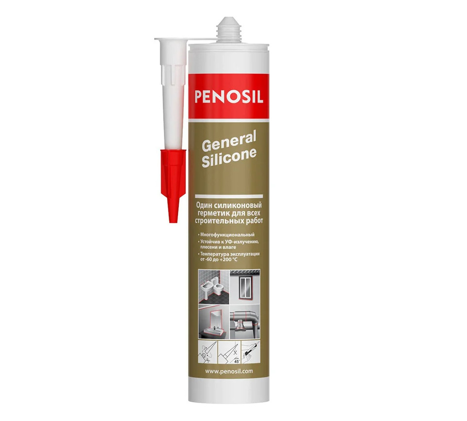 Изображение товара Герметик силиконовый PENOSIL General многоцелевой белый 310мл  (12шт/уп) в Миди Лтд