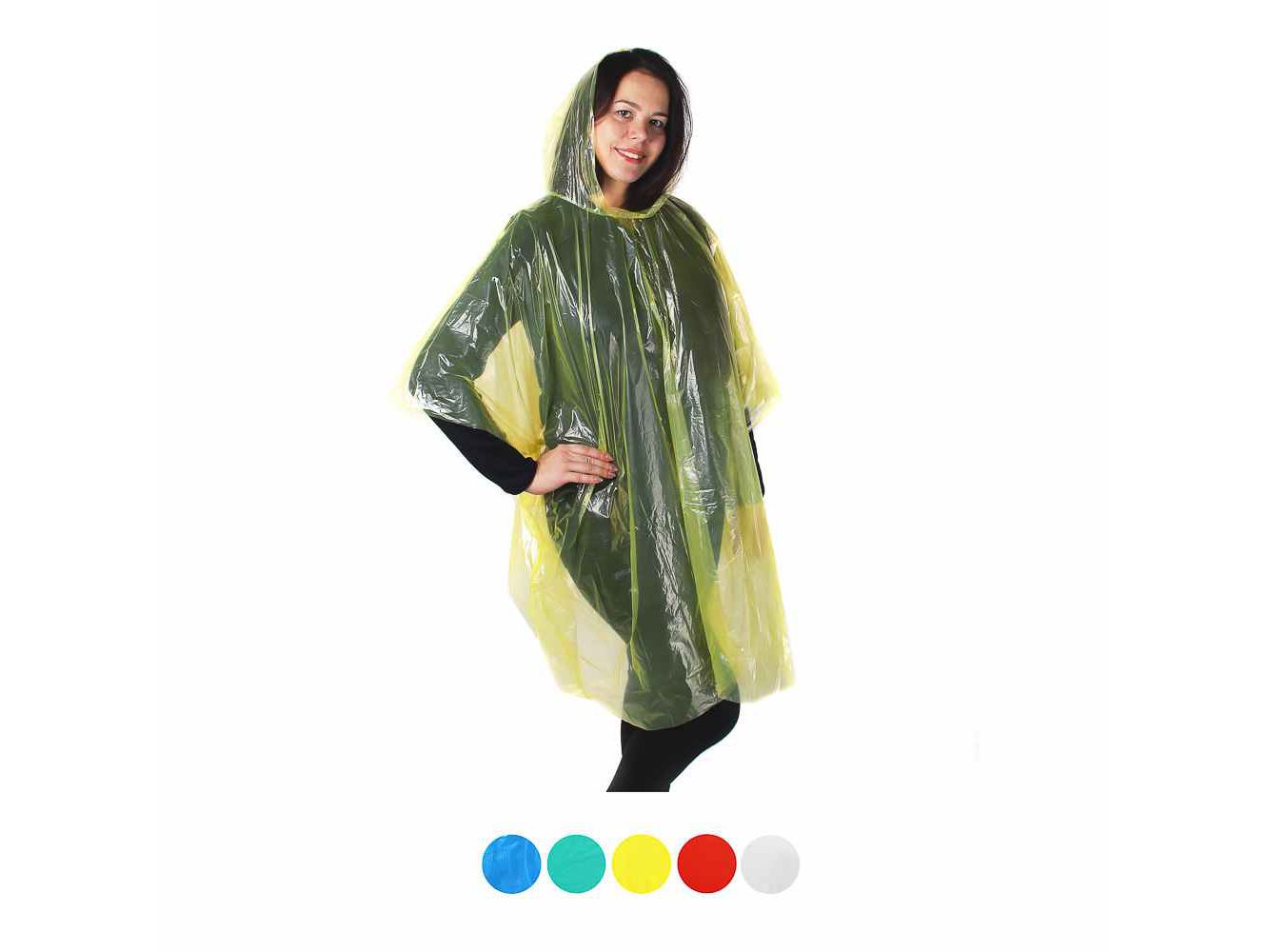 Дождевик пончо с капюшоном ПЭ 110*125см 20мкр INBLOOM (300шт/кор) - фото в Миди Лтд Изображение товара Дождевик пончо с капюшоном ПЭ 110*125см 20мкр INBLOOM (300шт/кор) в Миди Лтд