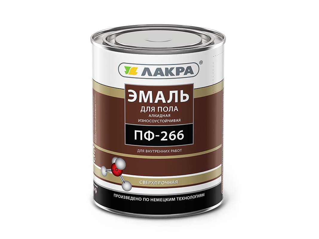 Изображение товара Эмаль ПФ-266 Лакра красно-коричневая для пола 2кг (6шт/уп; 264шт/пал) в Миди Лтд