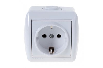 Изображение товара Розетка 1 местная LEZARD Ната белая с/з керамика в Миди Лтд