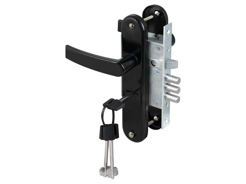 Изображение товара Замок врезной 3В 9-6/13 Сувальдный черный глянец в Миди Лтд