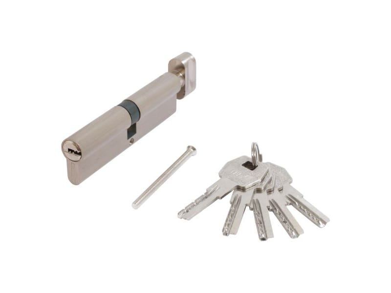 Изображение товара Цилиндр. механизм Стандарт MAX 110 (55*55В) SN 5кл перф.ключ/верт. никель матовый в Миди Лтд