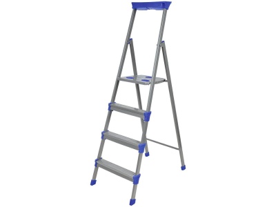 Изображение товара Стремянка металлическая NIKA 4 ступени высота до рабочей площ 84,5см 5,5кг в Миди Лтд