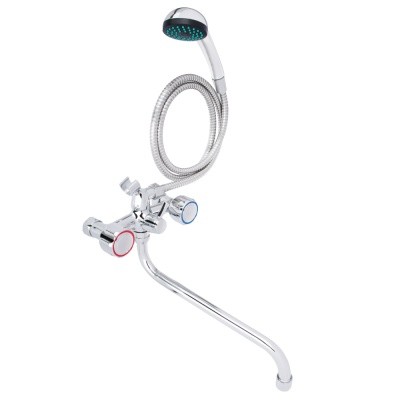 Изображение товара Смеситель для ванны СоюзКран с душем круглый излив двухвентильный 30см SK2122 хром в Миди Лтд