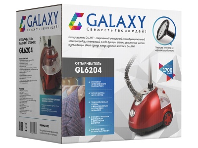 Отпариватель для одежды GALAXY GL 6204 1700Вт объем контейнера 1,5л трехсекционная телескопич Х - фото в Миди Лтд Изображение товара Отпариватель для одежды GALAXY GL 6204 1700Вт объем контейнера 1,5л трехсекционная телескопич Х в Миди Лтд