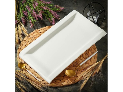 Изображение товара Блюдо керамика прямоугольное белое 37см (Y6-6003) Daniks Грейс (20шт/уп) в Миди Лтд