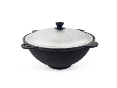 Изображение товара Казан чугун 4,5л 29,5см плоское дно толщина стенки 4,5мм толщина дна 5мм Х в Миди Лтд