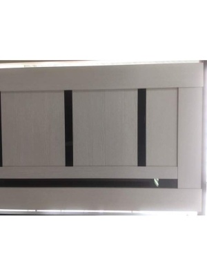 Изображение товара Полотно дверное ПО деколайн модель-03 Д беленый дуб стекло черное 900 в Миди Лтд