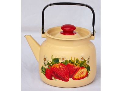Чайник эмаль кремовая 3,5л Сочная клубника С-2713П2/4Км (4шт/уп) - фото в Миди Лтд Изображение товара Чайник эмаль кремовая 3,5л Сочная клубника С-2713П2/4Км (4шт/уп) в Миди Лтд