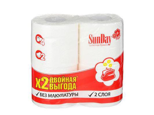 Изображение товара Туалетная бумага SunDay 2-х слойная белая (4шт/уп)(24уп/кор) в Миди Лтд