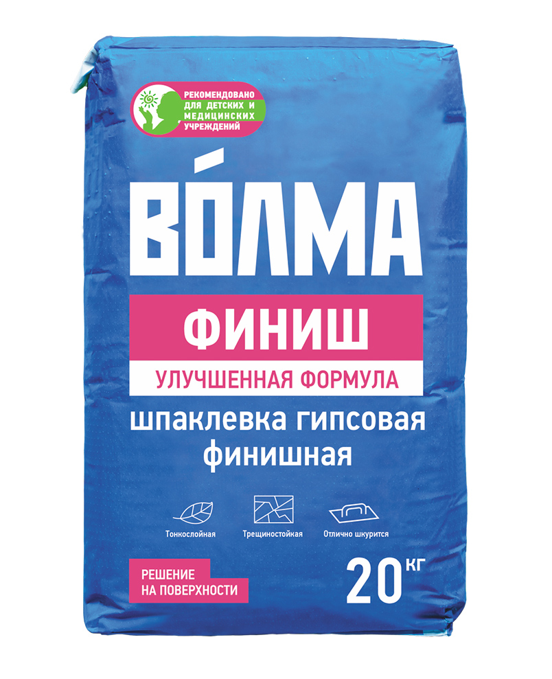 Изображение товара Шпатлевка гипсовая ВОЛМА-Финиш 20кг (63шт/пал) в Миди Лтд