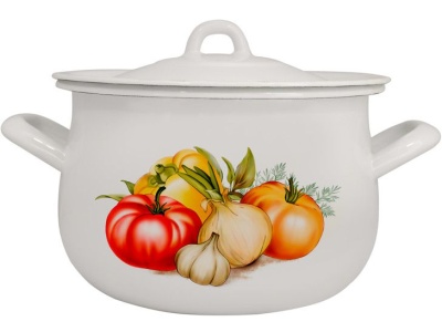 Изображение товара Кастрюля эмаль белая 3,6л Овощное ассорти Р-50126Б/4Бл (4шт/уп) Х в Миди Лтд