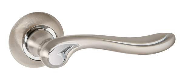 Ручки дверные ONDA TL SN/CP-3 матовый никель/хром - фото в Миди Лтд Изображение товара Ручки дверные ONDA TL SN/CP-3 матовый никель/хром в Миди Лтд