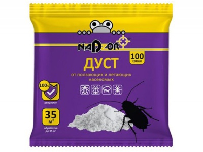 Дуст от ползающих насекомых Nadzor 100гр (50шт/уп) - фото в Миди Лтд Изображение товара Дуст от ползающих насекомых Nadzor 100гр (50шт/уп) в Миди Лтд