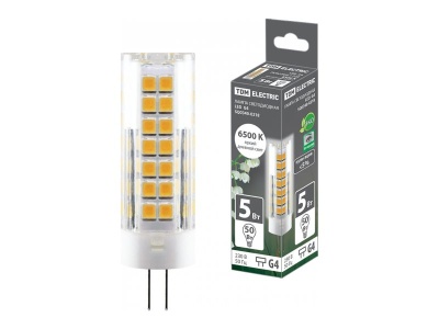 Изображение товара Лампа светодиодная G4 5W 230V 6500К SMD 16*55мм TDM в Миди Лтд