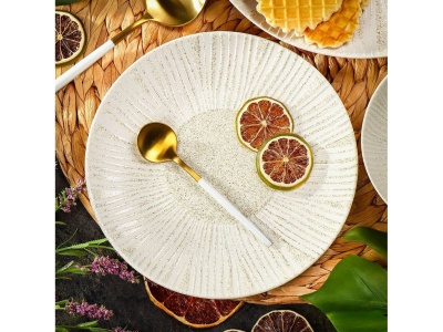 Изображение товара Тарелка десертная керамика круглая 20см Daniks Дюна бежевая (6шт/уп) в Миди Лтд