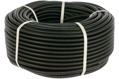 Труба гофрированная ПНД д 20мм с зондом строительная черная (100м/рул) - фото в Миди Лтд Изображение товара Труба гофрированная ПНД д 20мм с зондом строительная черная (100м/рул) в Миди Лтд