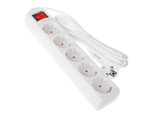 Удлинитель 5 гнезд с зазем.,выкл.,евро,с защ. шторками 3м FORZA (40шт/кор) - фото в Миди Лтд Изображение товара Удлинитель 5 гнезд с зазем.,выкл.,евро,с защ. шторками 3м FORZA (40шт/кор) в Миди Лтд