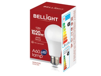 Изображение товара Лампа светодиодная BELLIGHT LED А60 12W 220V Е27 4000К 1020Лм в Миди Лтд