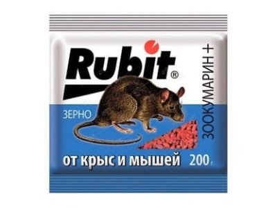 Приманка зерновая РУБИТ Зоокумарин зерно 200г (30шт/кор) - фото в Миди Лтд Изображение товара Приманка зерновая РУБИТ Зоокумарин зерно 200г (30шт/кор) в Миди Лтд