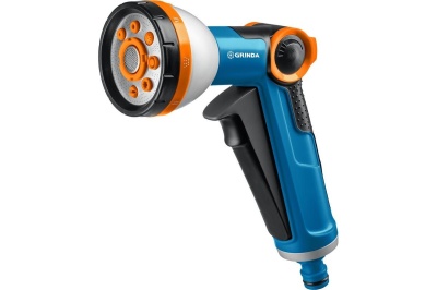 Изображение товара Пистолет GRINDA X-8 поливочный курок спереди 8 режимов с регулятором напора в Миди Лтд
