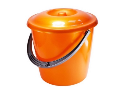 Изображение товара Ведро СОЛО с крышкой перламутровое оранжевое  7л (14шт/уп) в Миди Лтд