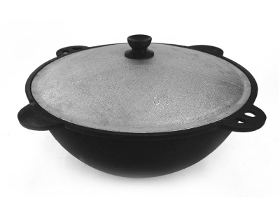 Изображение товара Казан чугун 16л 44см круглое дно толщина стенки 5мм толщина дна 5.5мм Х в Миди Лтд