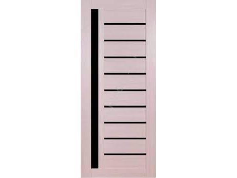 Полотно дверное ПО экошпон модель 06 Ника Капучино стекло черное 600 - фото в Миди Лтд Изображение товара Полотно дверное ПО экошпон модель 06 Ника Капучино стекло черное 600 в Миди Лтд