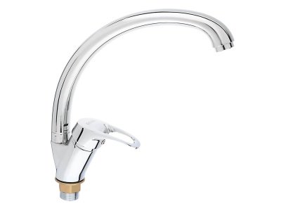 Изображение товара Смеситель для кухни высокий излив,картридж 35мм, гайка, латунь, хром, RAIN Сапфир в Миди Лтд