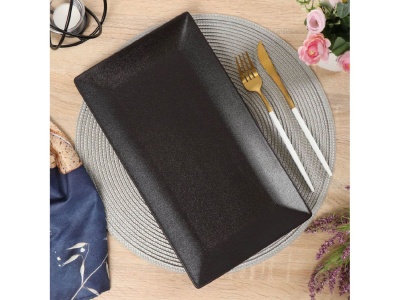 Изображение товара Блюдо керамика прямоугольное черное 35см Daniks Крафт (18шт/уп) в Миди Лтд