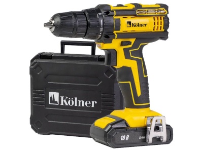 Дрель-шуруповерт аккумуляторная Kolner KCD 18В 0-400/1450об/мин 29/20Нм 2Ач (2аккум) кейс - фото в Миди Лтд Изображение товара Дрель-шуруповерт аккумуляторная Kolner KCD 18В 0-400/1450об/мин 29/20Нм 2Ач (2аккум) кейс в Миди Лтд