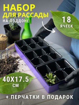 Изображение товара Ящик для рассады Профи 18 с ячейками 400*175*60мм цветной в Миди Лтд