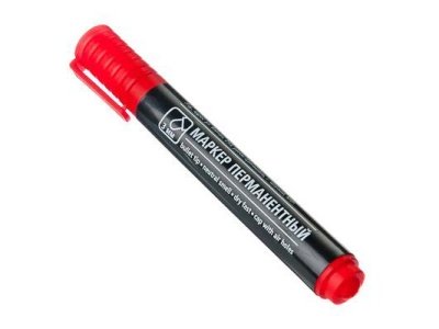 Маркер перманентный Красный пулевидный наконечник линия 3мм (24шт/уп) - фото в Миди Лтд Изображение товара Маркер перманентный Красный пулевидный наконечник линия 3мм (24шт/уп) в Миди Лтд