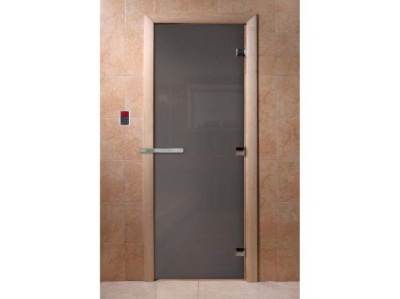 Дверь САУНА графит матовая 190*70  6 мм, 2 петли, коробка хвоя - фото в Миди Лтд Изображение товара Дверь САУНА графит матовая 190*70  6 мм, 2 петли, коробка хвоя в Миди Лтд